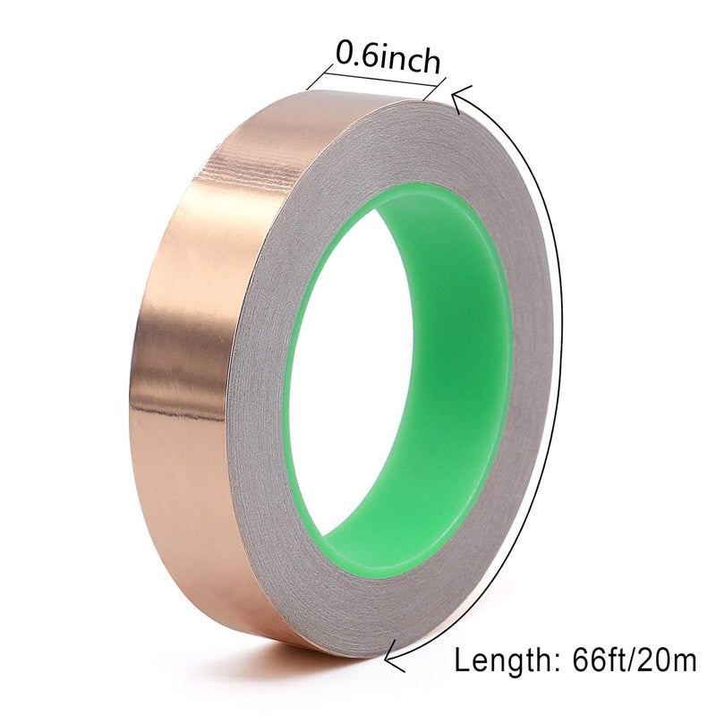 Lonimia Economical varied sizing picks Copper Tape, Copper Foil Tape Copper Foil with Conductive Adhesive for Guitar, EMI Shielding, Crafts, Electrical Repairs and Grounding (15mm) Low maintenance - Image 2