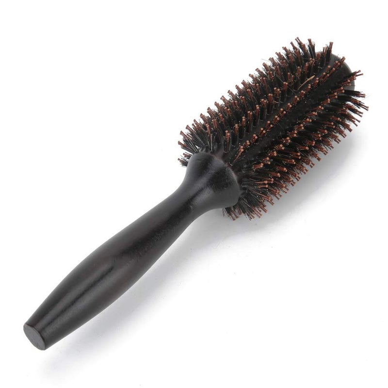 Boar Bristle Round Styling Hair Brush Solid Wood Roller Round Comb Heat Anti Static Hairdressing Comb Blow Dryer  Curling Roll Hairbrush
