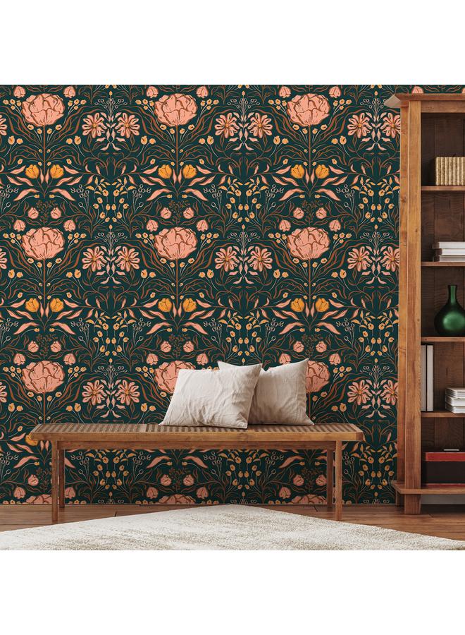 Bluejw Foreign Trade Retro Plants And Flowers, Self-adhesive Wallpaper Background Wall Wallpaper Bedroom Porch Transformation Mural - Image 4