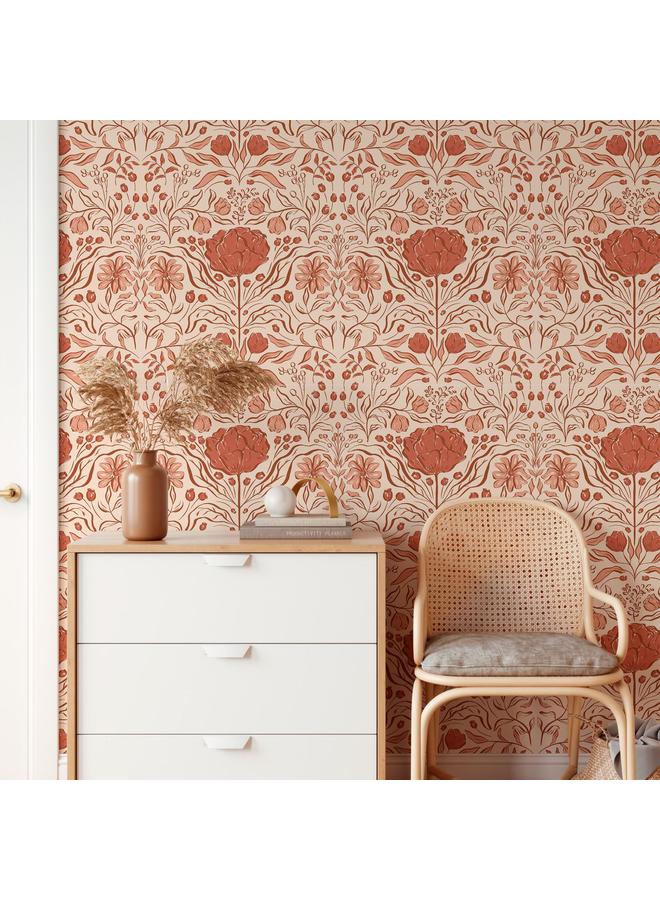 Bluejw Foreign Trade Retro Plants And Flowers, Self-adhesive Wallpaper Background Wall Wallpaper Bedroom Porch Transformation Mural - Image 2