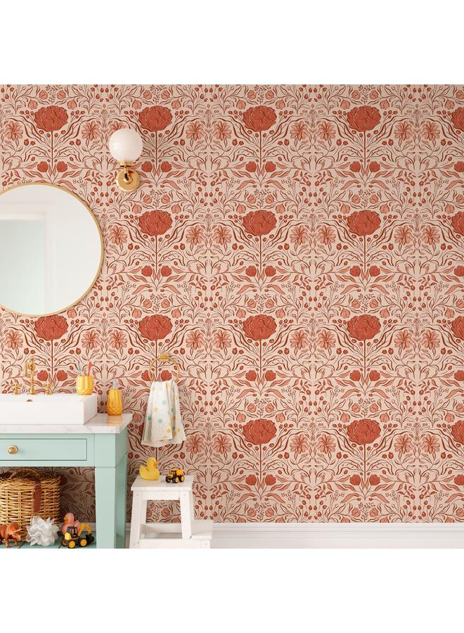 Bluejw Foreign Trade Retro Plants And Flowers, Self-adhesive Wallpaper Background Wall Wallpaper Bedroom Porch Transformation Mural - Image 3