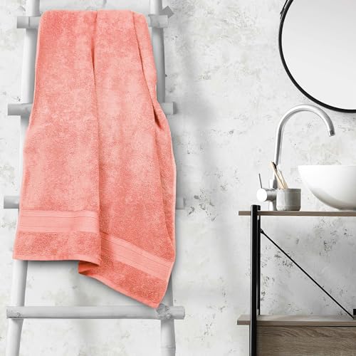 Trident Soft Comfort Air Rich 100% Cotton Towels for Bath, 500 GSM Large Size Bathroom Towels for Men/Women, 1 Piece Bath Towel (69cm x 137cm), Coral - Image 2