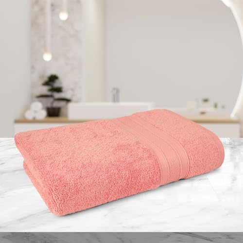 Trident Soft Comfort Air Rich 100% Cotton Towels for Bath, 500 GSM Large Size Bathroom Towels for Men/Women, 1 Piece Bath Towel (69cm x 137cm), Coral - Image 5