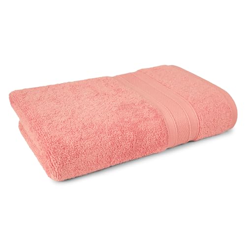 Trident Soft Comfort Air Rich 100% Cotton Towels for Bath, 500 GSM Large Size Bathroom Towels for Men/Women, 1 Piece Bath Towel (69cm x 137cm), Coral - Image 1