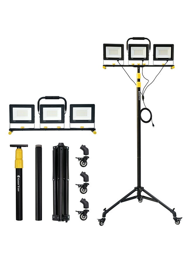 nafas LED Work Light with Tripod Stand Portable Outdoor Light 210W 7000LM Light Head Adjustable,IP66 Waterproof Dustproof and 7.5M Power Cord Worklights for Workshop Jobsite Construction Garden Garage - Image 1