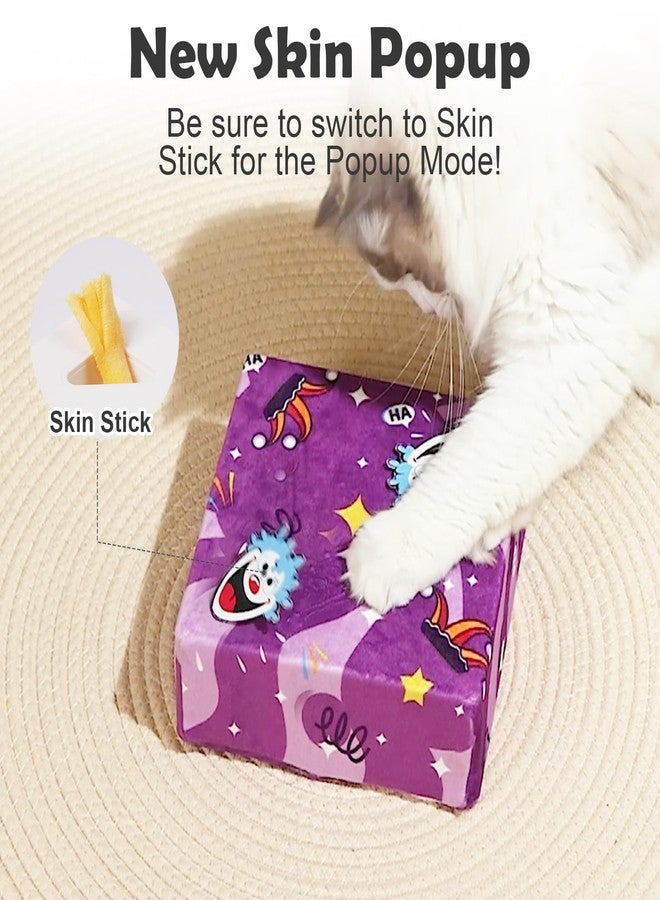 Migipaws Interactive Cat Toys -Migibox for Indoor Bored Cats, Automatic Pop Out Feathers from 7 Holes Randomly, Motion Activated, USB Rechargeable (Purple Skin) - Image 5