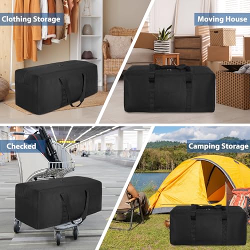 TORIBIO Extra Large Travel Duffle Bag, 160L Gear Bag for Men and Women, Storage Bag Ideal for Overnight Camping and Weekend Getaways, Black - Image 4