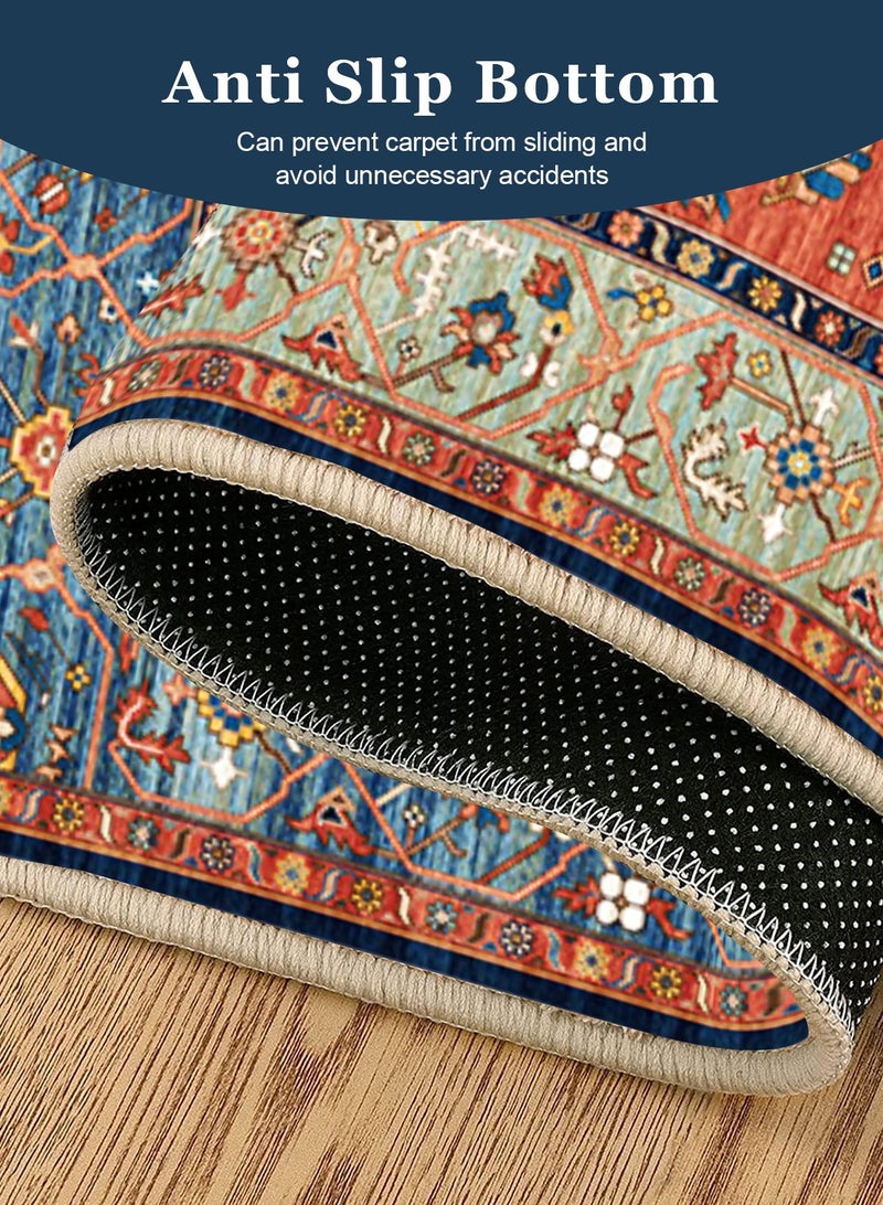 هومار كيت سجاد بوهو لغرفة المعيشة - سجادة 150 × 90 سم قابلة للغسل في الغسالة، سجاد غرفة النوم غير القابل للانزلاق، رقيق للغاية، سجاد المدخل الفارسي القديم، سجاد المطبخ الداخلي، سجادة أرضية لغرفة الطعام والحمام والمكتب (150 × 90 سم/59.1 × 35.4 بوصة) - Image 3