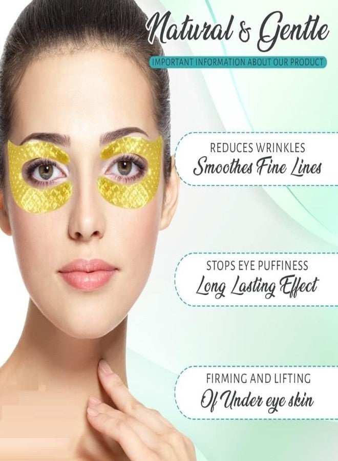 LOOKMINT Crystal Collagen Eye Mask, Hyaluronic Acid Under Eye Patches, Reduces Dark Circles and Puffiness, Anti-Ageing Treatment (Gold Pack Of 10) - Image 5