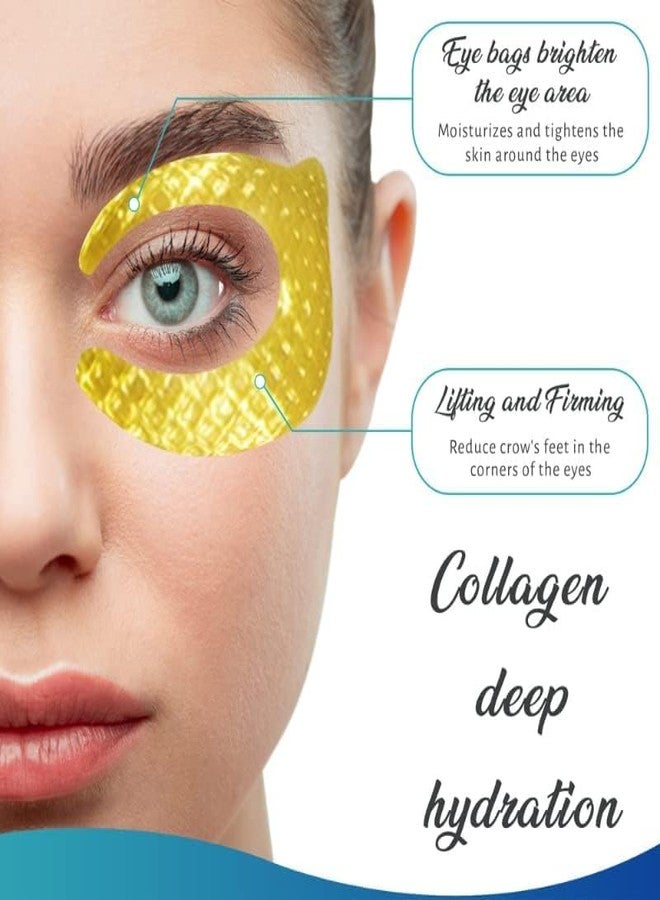 LOOKMINT Crystal Collagen Eye Mask, Hyaluronic Acid Under Eye Patches, Reduces Dark Circles and Puffiness, Anti-Ageing Treatment (Gold Pack Of 10) - Image 2