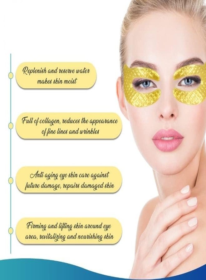 LOOKMINT Crystal Collagen Eye Mask, Hyaluronic Acid Under Eye Patches, Reduces Dark Circles and Puffiness, Anti-Ageing Treatment (Gold Pack Of 10) - Image 4