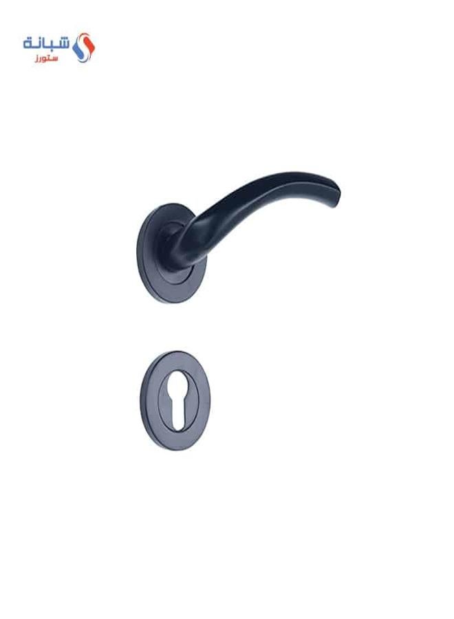 Doganlar Doganlar Al-kavisli Turkish Rosette Cylinder Door Handle Set  – Matte Black  - Image 1