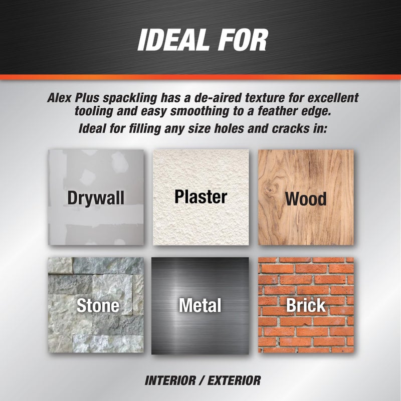 DAP INC 18746 Alex Plus Quart Spackling, 32 oz, White - Image 3