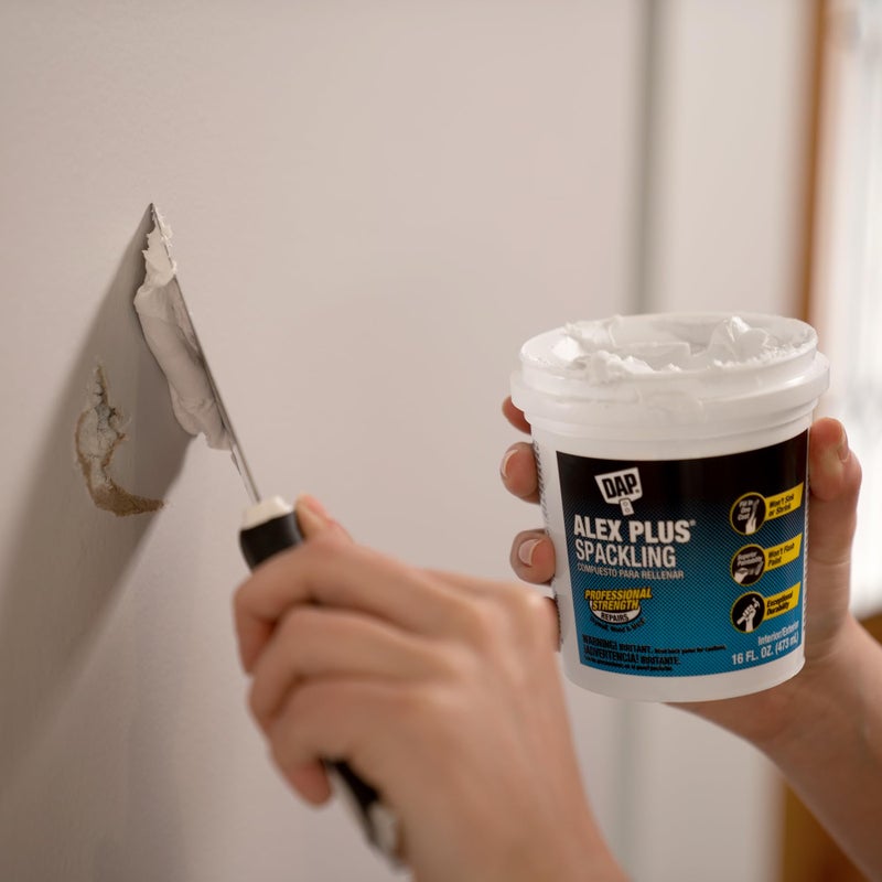 DAP INC 18746 Alex Plus Quart Spackling, 32 oz, White - Image 4