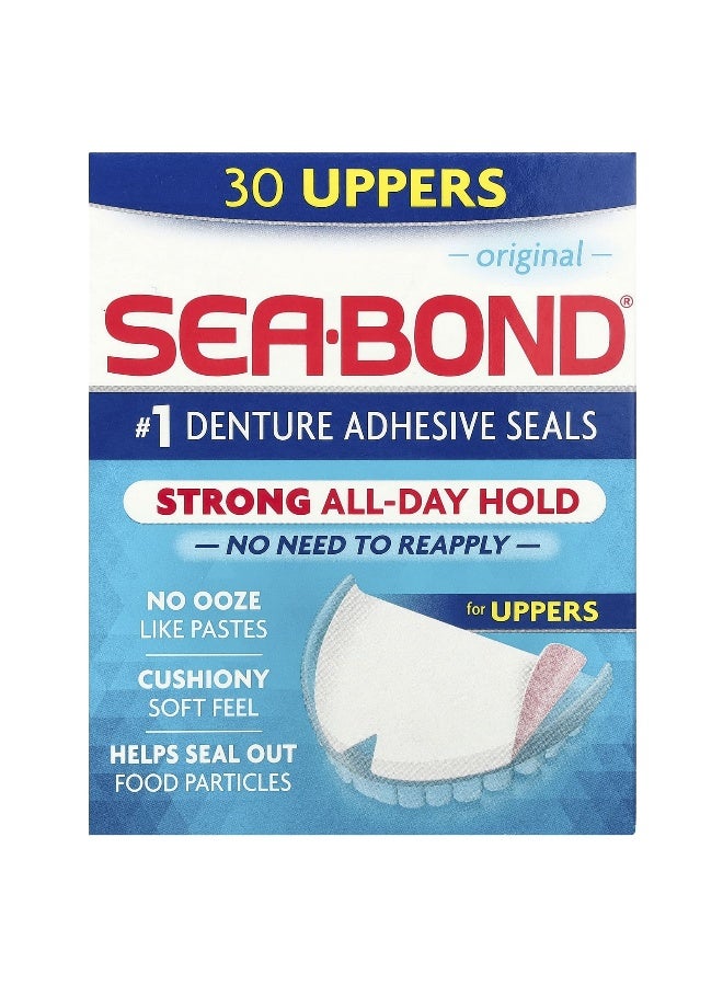 Sea-Bond SeaBond, Denture Adhesive Seals, Original, 30 Uppers  - Image 1