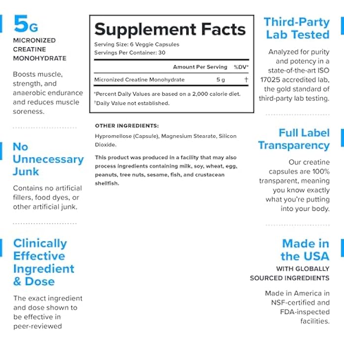 LEGION Micronized Creatine Monohydrate Supplement - Clean Creatine Powder for Muscle Gain & Post Workout Recovery - Micronized Creatine Supplement for Maximum Absorption (30 Servings, Capsule) - Image 2
