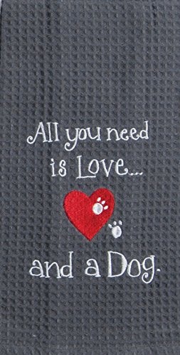 Kay Dee Designs Need Dog Love Embroidered Waffle Towel - Image 3