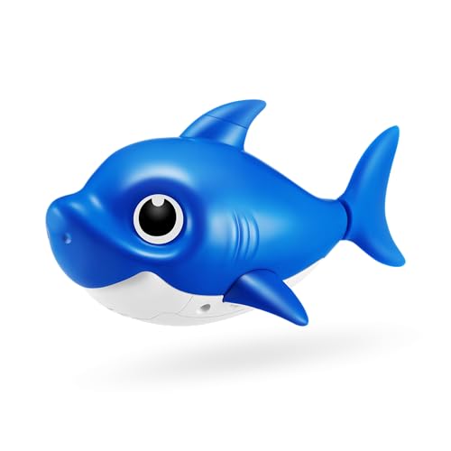 Robo Alive Junior Baby Shark New Silicon Fins Version Singing and Swimming Daddy Shark (Blue) by ZURU - Image 1