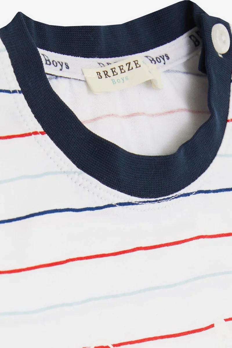 Breeze Girls & Boys Boy Shorts Set Striped Cool Animal Printed 1.5-5 Years, White