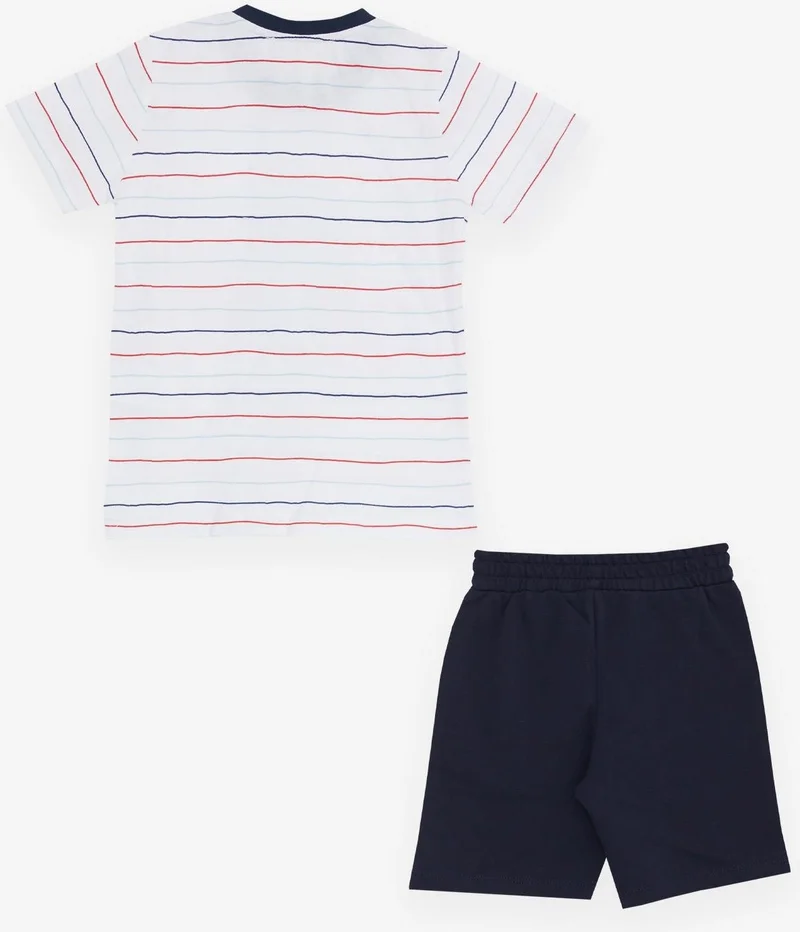 Breeze Girls & Boys Boy Shorts Set Striped Cool Animal Printed 1.5-5 Years, White