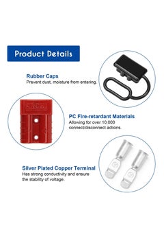 Excefore Wire Connector 4 Pack, 50A 6-10 Gauge Battery Quick Connect Disconnect Wire Harness Plug, 12V to 36V Battery Quick Connect Disconnect Set for Car Bike ATV Winches Lifts Motors More  - Image 2