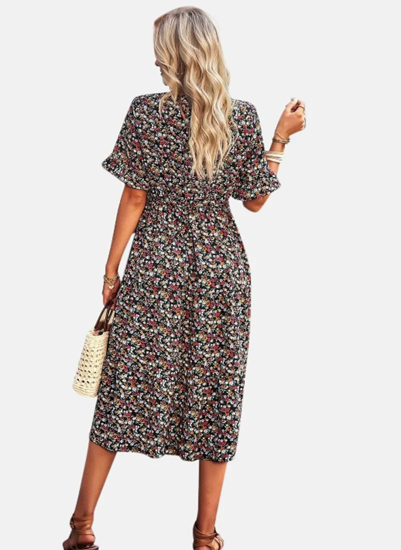YUNIQEE Floral Print Midi Dress