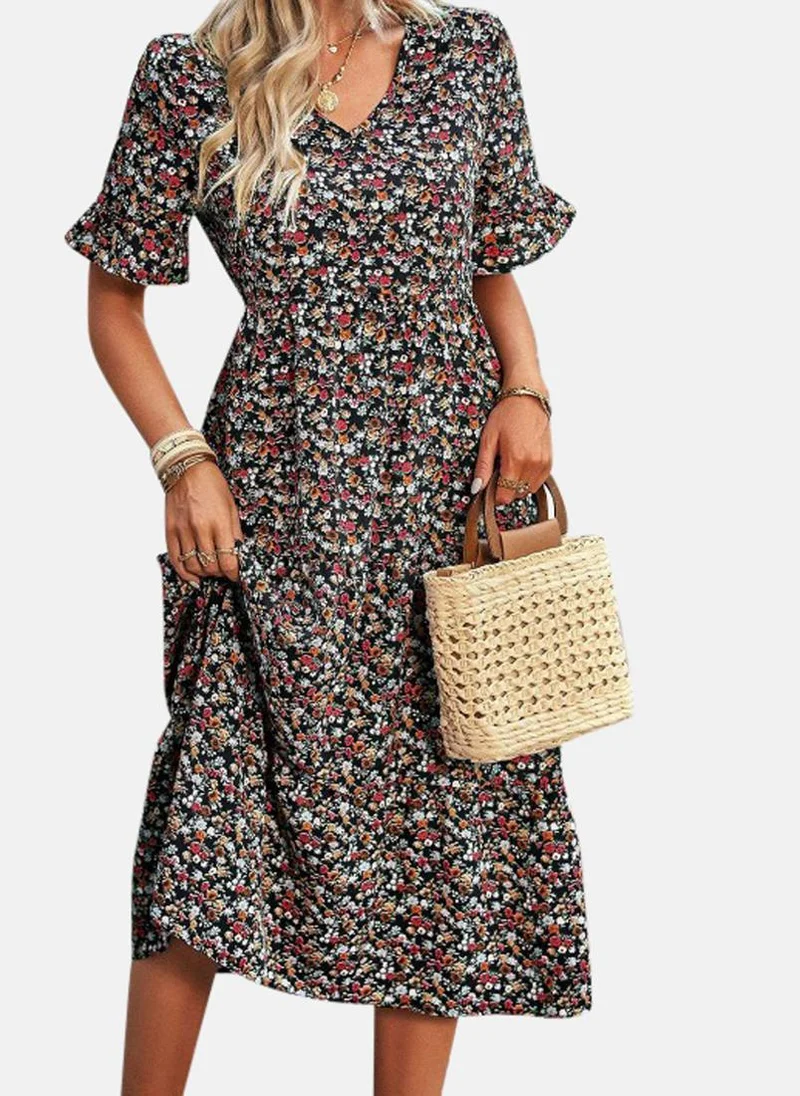 YUNIQEE Floral Print Midi Dress