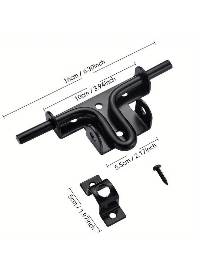 1pc Black Stainless Steel Security Gate Lock for Wooden Fences Barn Sheds No Battery - Image 4