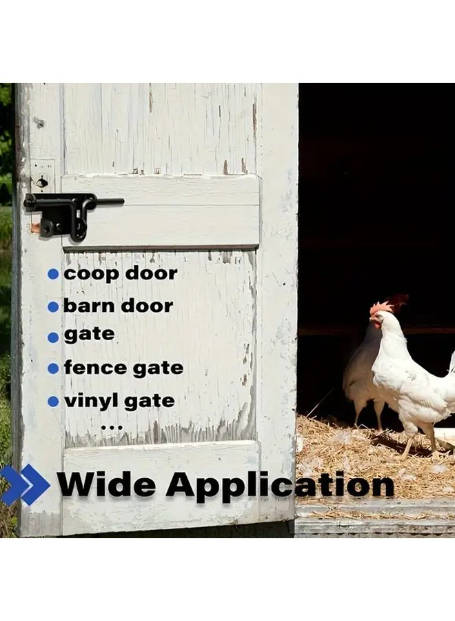 1pc Black Stainless Steel Security Gate Lock for Wooden Fences Barn Sheds No Battery - Image 5