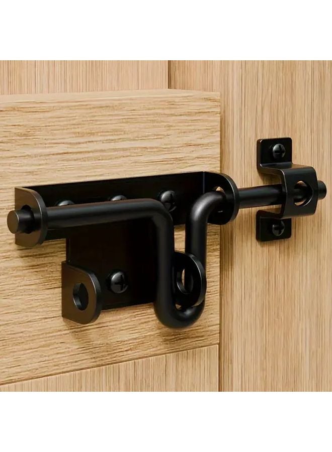 1pc Black Stainless Steel Security Gate Lock for Wooden Fences Barn Sheds No Battery - Image 2
