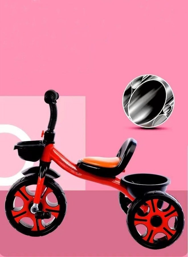 MIXDE Kids Tricycles, Kids Trike Tricycles Toddler Bike with Basket, Baby Balance Bike with Adjustable Seat,Riding Toy for Training Motor Skills - Image 3
