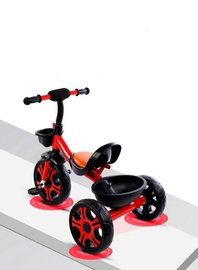 MIXDE Kids Tricycles, Kids Trike Tricycles Toddler Bike with Basket, Baby Balance Bike with Adjustable Seat,Riding Toy for Training Motor Skills - Image 1