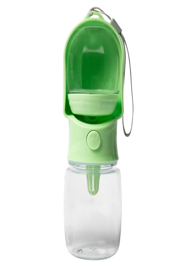 HappiTails Leak Proof Portable Dog Water Bottle with Bowl – Travel Pet Water Dispenser for Walking & Hiking – Food Grade Plastic – Choose from 3 Colors (Green, 320 ml) - Image 1