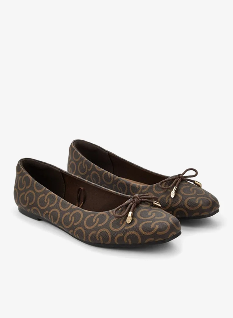 Celeste Women Monogram Print Ballerina Shoes