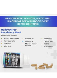 Clean Nutraceuticals Sea Moss，lrish Sea Moss 3000mg，Black Seed Oil 2000 Mg，Ashwagandha 1000Mg，Bladderwrack 1000Mg，Burdock Root 1000mg Vitamin C D3 Elderberry Acv Black Pepper 60 Count - pzsku/Z6BB76A8F16138D85A6FBZ/45/_/1722164015/29e39063-f151-4b2a-8018-3e283b0c4611