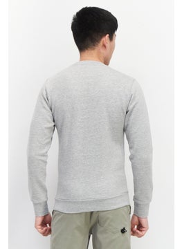 Celio Men Crew Neck Plain Long Sleeves Sweatshirt, Grey  - Image 4