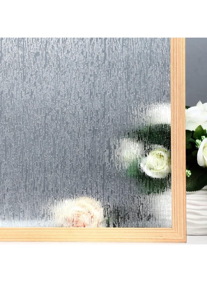 VELIMAX Rain Glass Window Film Privacy Static Window Clings Decorative Glass Sticker for Home Office Removable UV Protection Heat Control 17.7 x 78.7 inches - Image 1