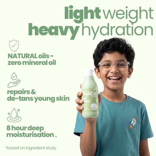 Tuco® Oat Body Lotion for Kids | 48Hrs Moisturization | 3-15 Yrs | Enriched with Vitamin E, Aloe Vera, Almond | Lightweight, Non-Greasy | All Skin Type | Dermat Tested | SLS & Paraben free | 300ml - Image 3