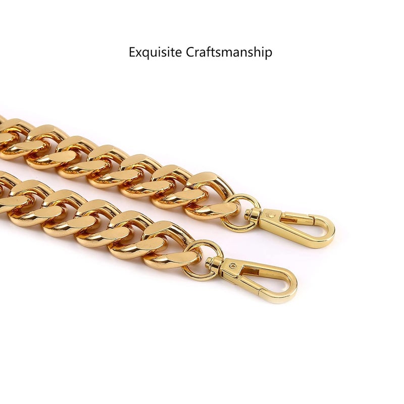 Yichain 25 Inch Trendy Chunky Metal Chain Purse Handle Shoulder Strap Replacement for Handbag Yellow Gold  - Image 4