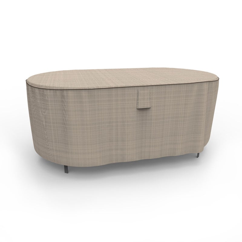 Budge P5A26PM1 English Garden Oval Patio Table Cover Heavy Duty and Waterproof, Small, Two-Tone Tan - Image 1