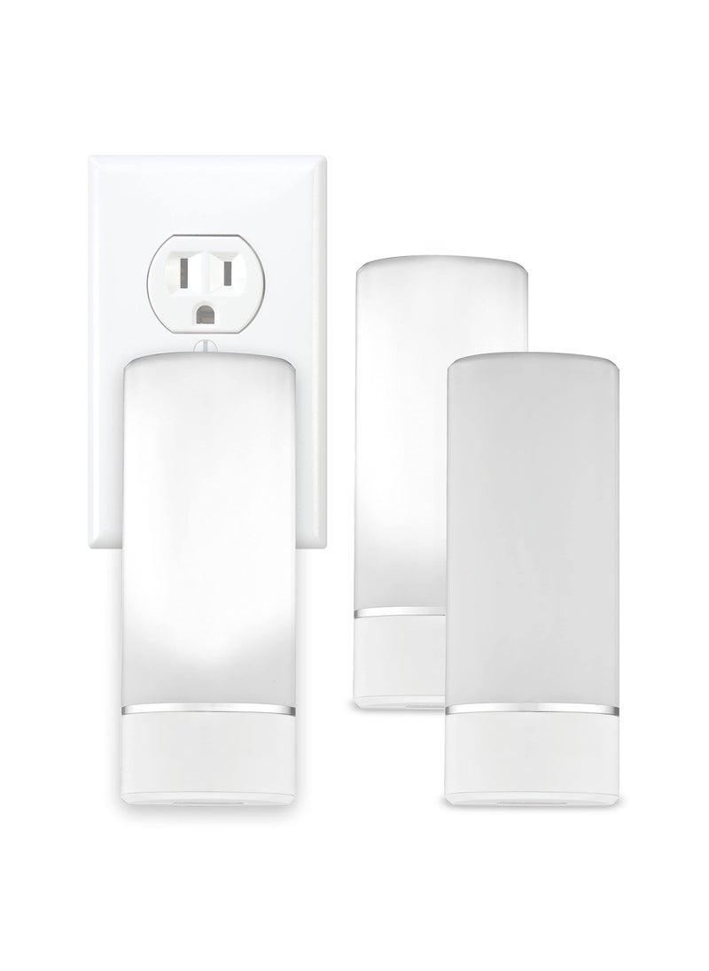 Sunbeam Sunbeam 3Pack Emergency Power Failure Night Lights 5in1 MultiColor LED Light Automatic Dusk to Dawn Motion Sensor for Bedrooms Hallways Black Outs Foldable Plug Flashlight Rechargeable 