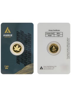 AURIZ MINTING Rizan Jewellery Auriz Minting 2Gm 24K Gold Coin Maple Leaf Design  - Image 3