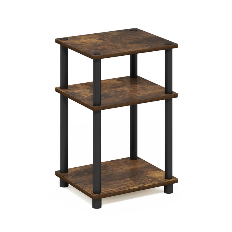 Furinno Just 3Tier TurnNTube End Table 1Pack Amber PineBlack