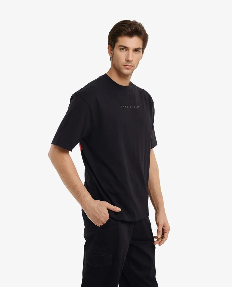 Rare Rabbit Men's Graphic Back Print Oversized T-Shirt