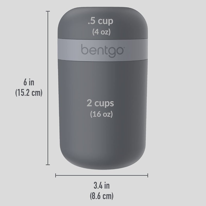 Bentgo Snack Cup - Reusable Snack Container with Leak-Proof Design, Toppings Compartment, and Dual-Sealing Lid, Portable & Lightweight for Work, Travel, Gym - Dishwasher Safe (Dark Gray) - Image 5