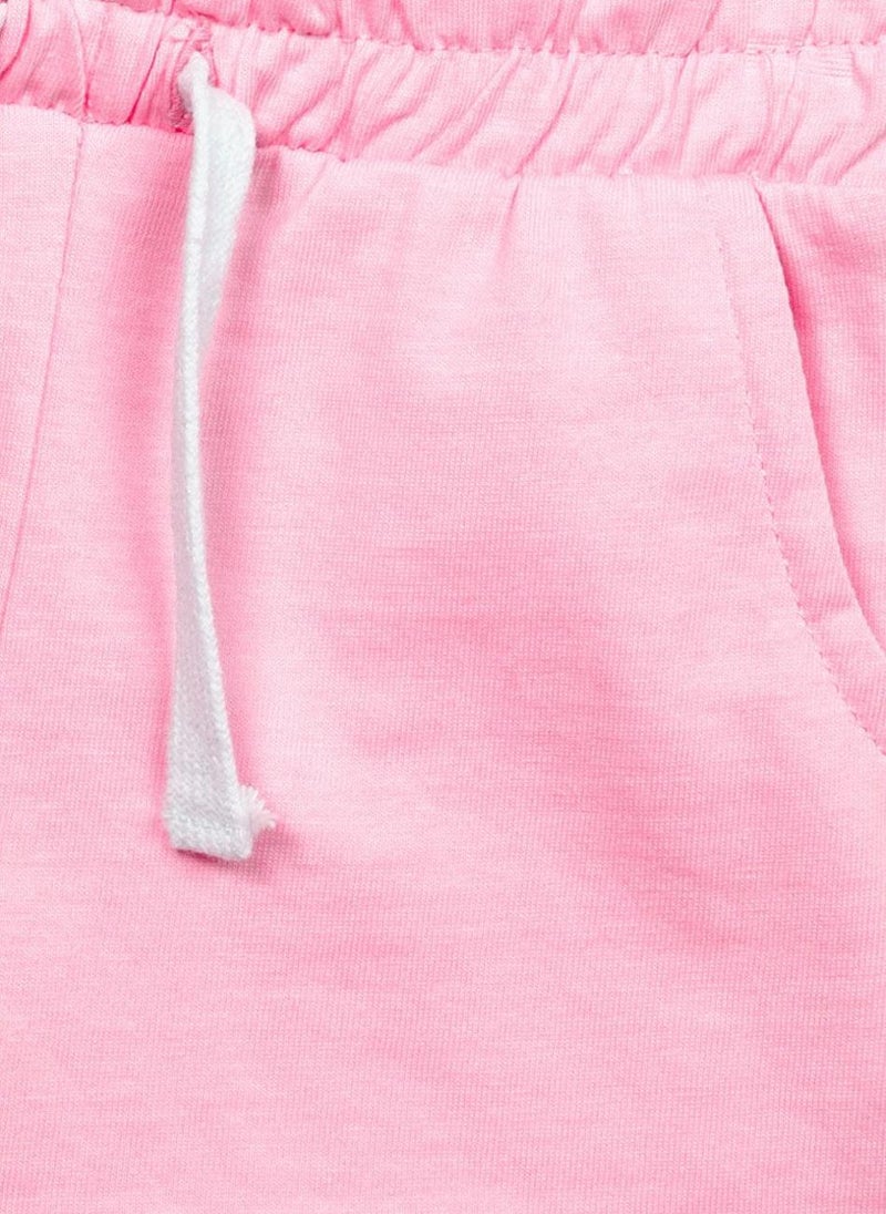 MINOTI Kids Girls Jersey Shorts with Drawcord and Elastic Waistband  - Image 4
