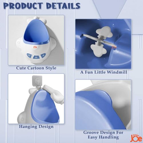 JUNIOR JOE Children's Urinal for Boy Standing Potty Training, Portable Wall Pee Trainer Urinal for Baby Boys Kids Toddler (Airplane-Purple) - Image 3
