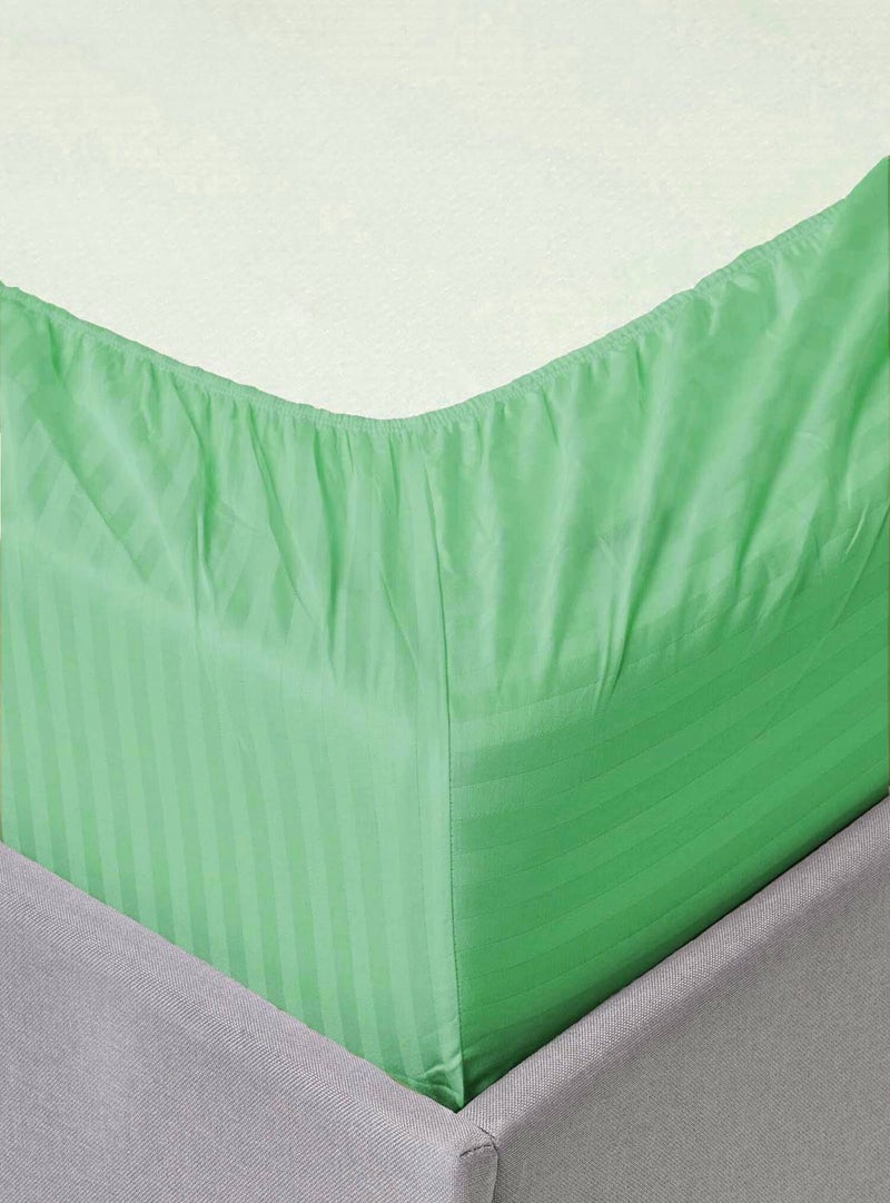 MAXQON Deep Fitted Bed Sheet with 2Pcs Pillow Covers, Double (120x200+30CM), Color Green - Image 2