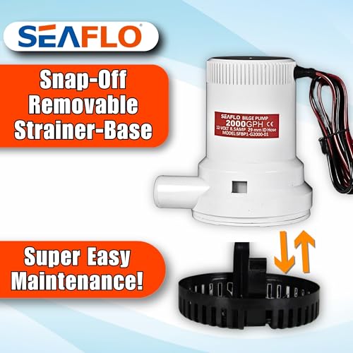 Seaflo 2000 GPH 12V Boat Marine Plumbing Electric Bilge Pumps (Multicolour) - Image 5