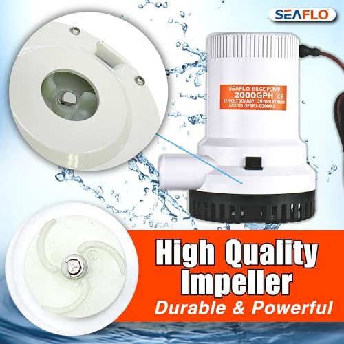 Seaflo 2000 GPH 12V Boat Marine Plumbing Electric Bilge Pumps (Multicolour) - Image 3